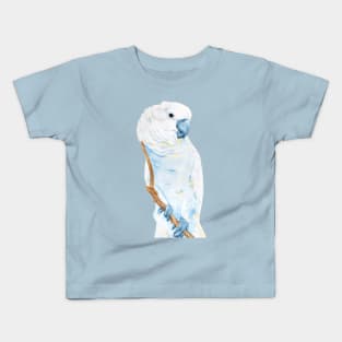 Watercolor umbrella cockatoo - parrot portrait Kids T-Shirt